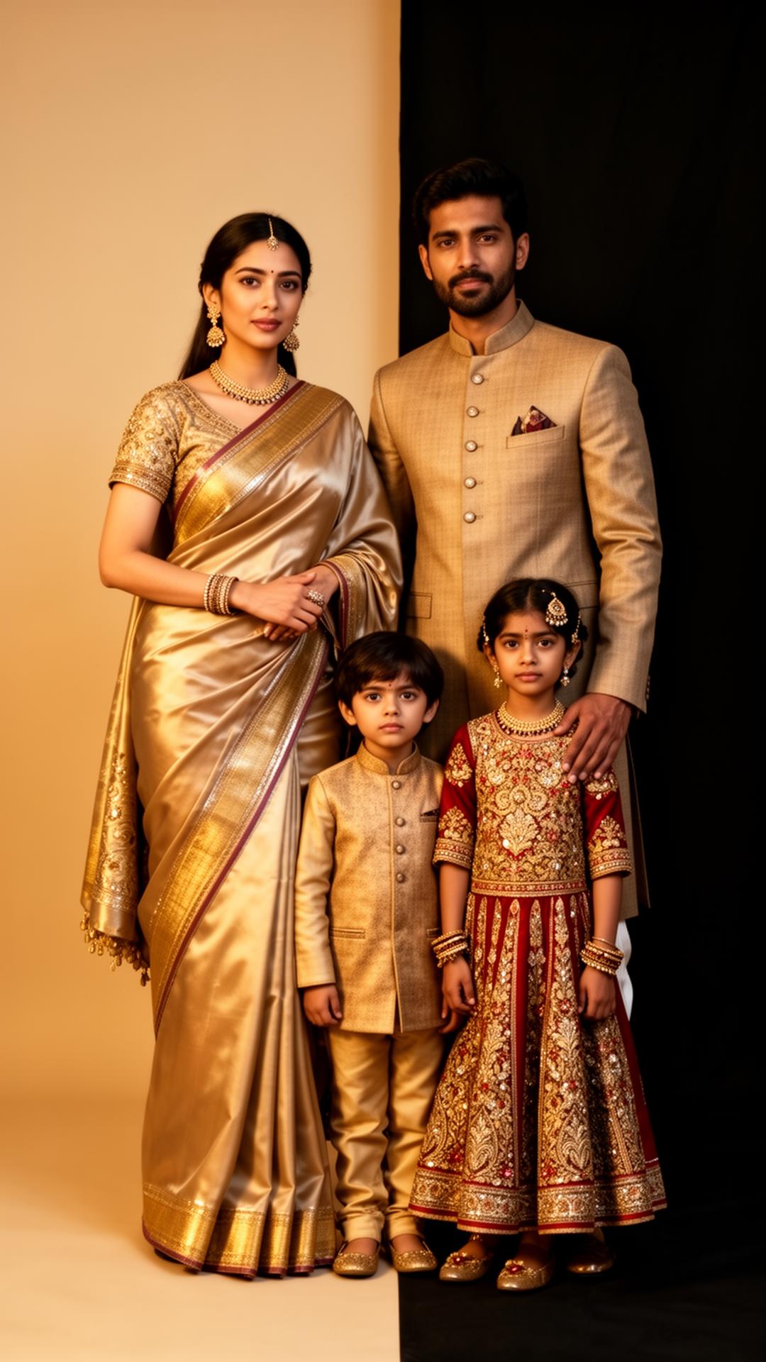 Family in premium ethnic wear